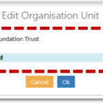 Expand box to select new organisation unit