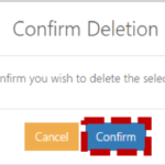 Click confirm to confirm the delete action