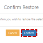 Click confirm to restore the account