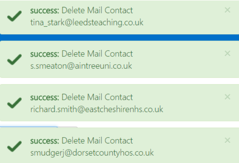 success notification of multiple account deletions
