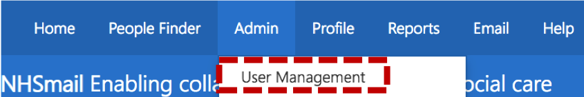 selecting user management