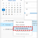 click new calendar group
