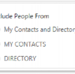 the results can be refined as to whether they are in the your contacts, directory or both