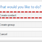 click create contact when prompted