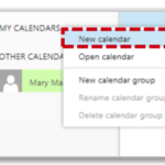 Select new calendar from the drop down list
