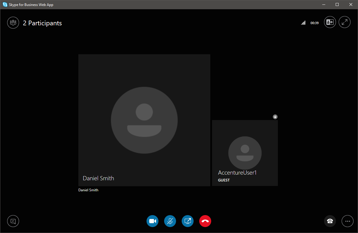 Skype for Business Call In Progress