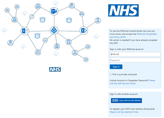 Information   NHSmail Services Sign In Page   Planned Upgrade   NHSmail