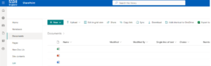 An image showing the NHS England SharePoint. It has a blue top banner with NHS England logo in the top left.